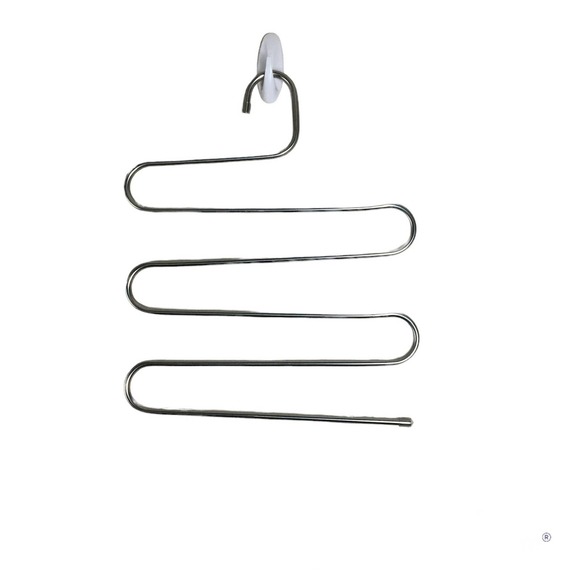 Set of 8 Pants Jeans Hangers Coat Hangers Stainless Steel Silver - Picture 6 of 6